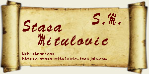 Staša Mitulović vizit kartica